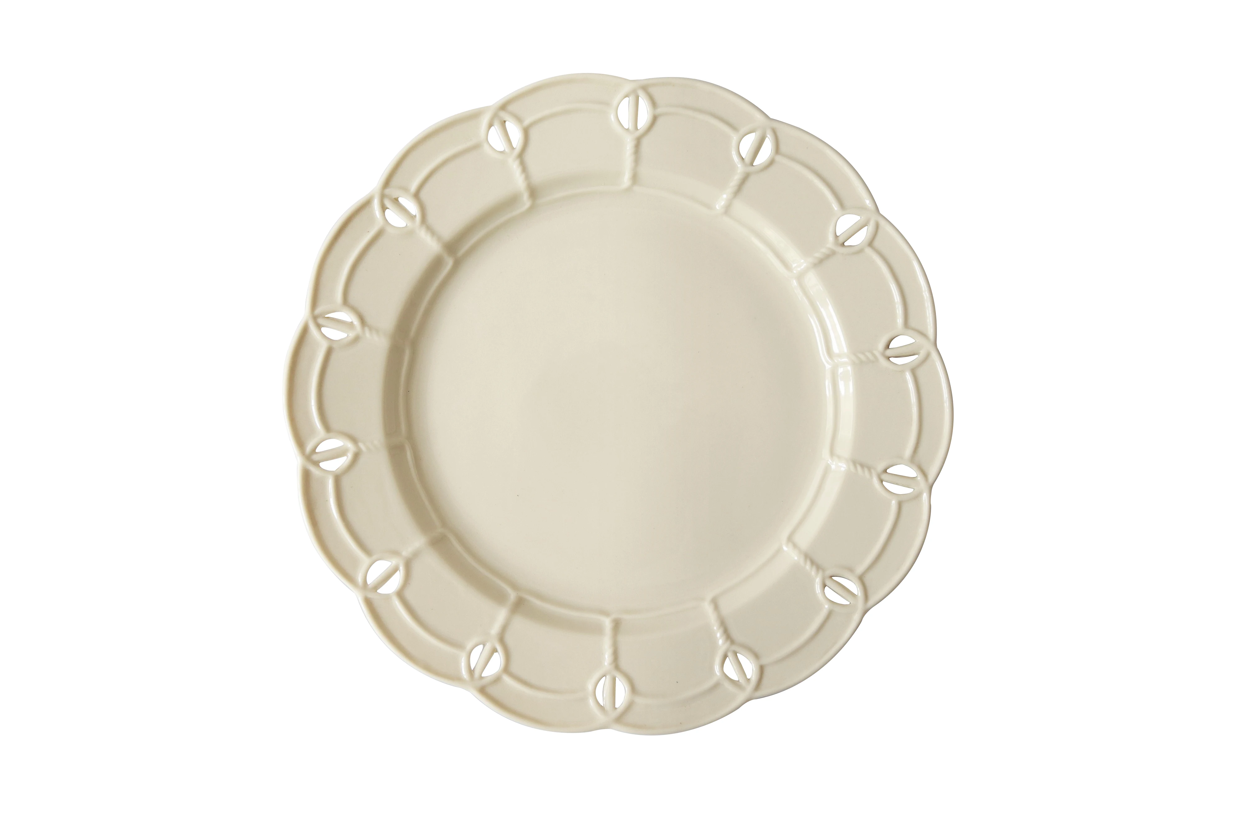 Imagem -05 - European Vintage Cream Yellow Hollow Lace Ceramic Plate Wedding Dinner Plate Decoração de Flores Placas Bonitos