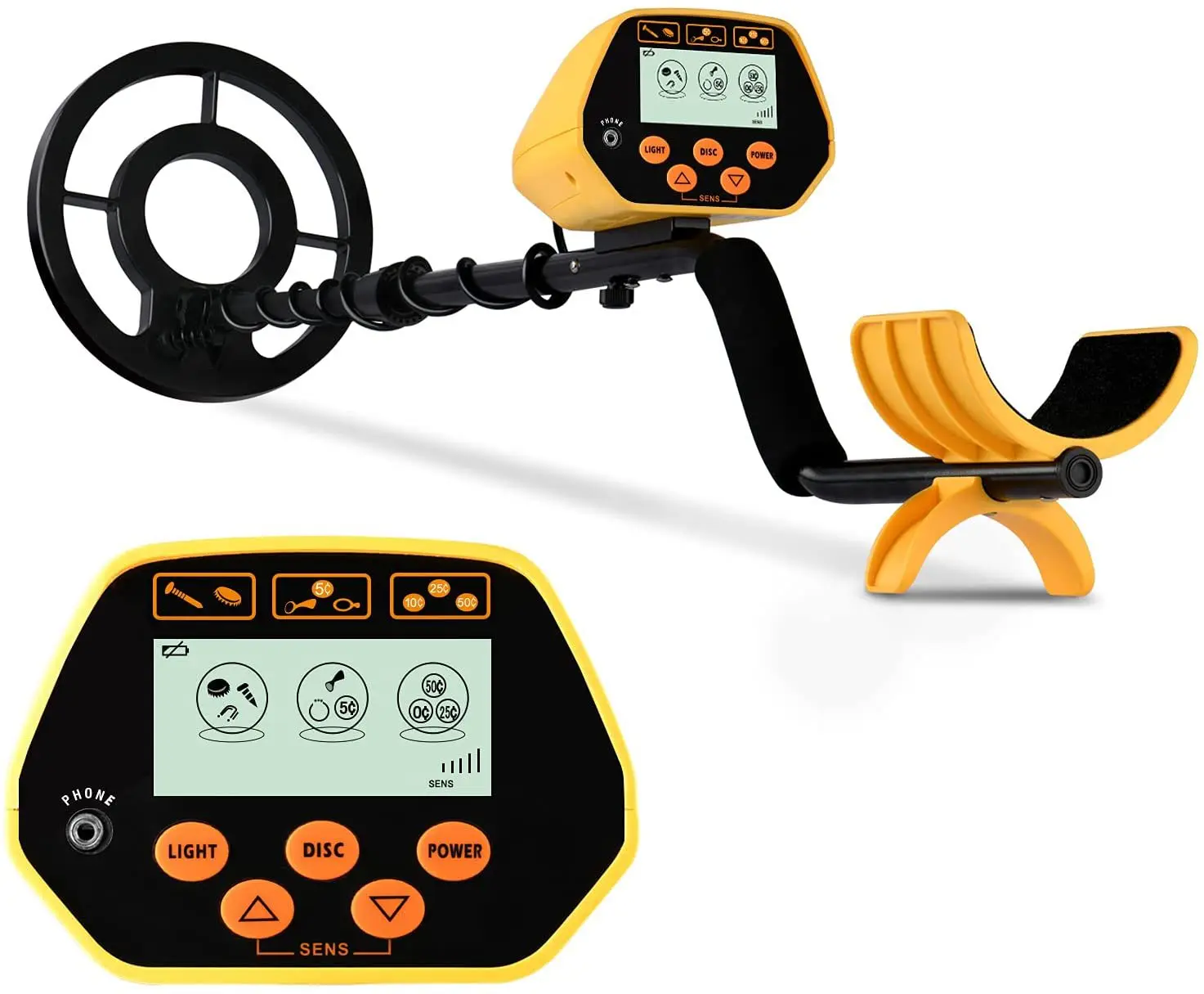 GC1070 Plastic Yellow Underground Metal Detector for Archaeological Use Gold Silver and Copper Detection