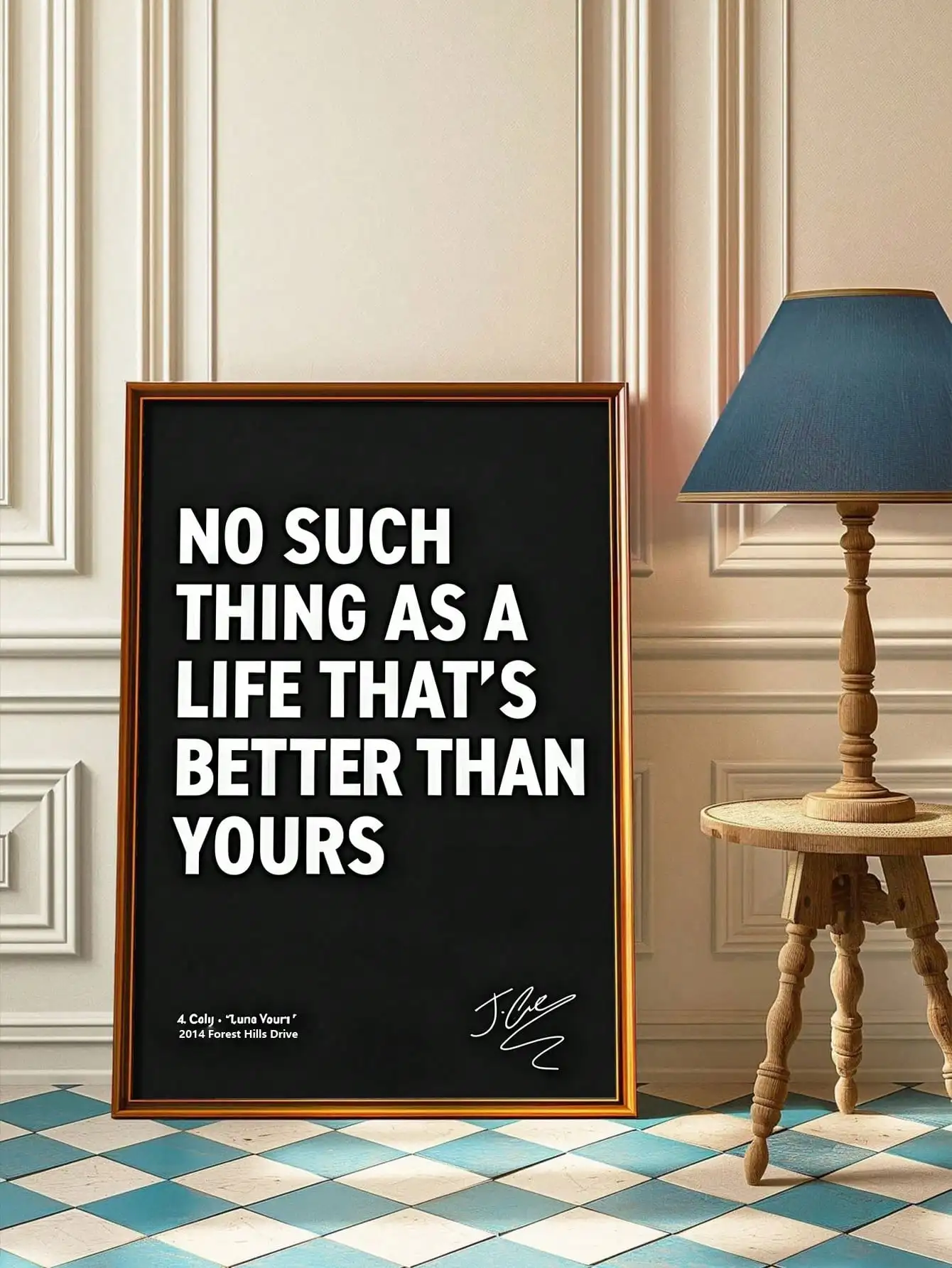 قطعة واحدة من ملصق جدار الفن القماشي الملهم - ملصق اقتباس كلمات "Love Yourz"، هدية مثالية لمحبي الموسيقى ومحبيها، بدون إطار #3