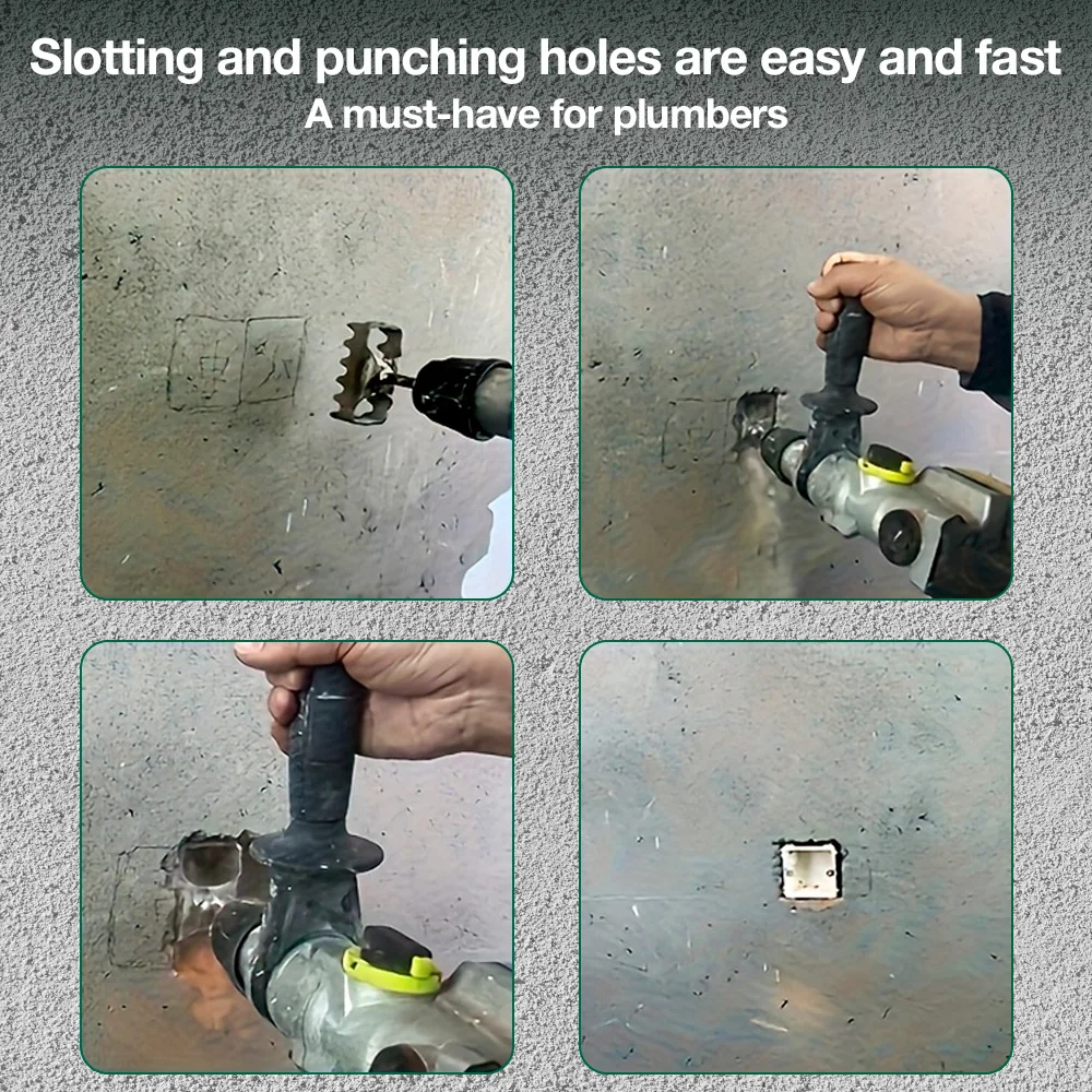 مثقاب مقبس صندوق الأسلاك من النوع 86، أداة شق كهربائية 2 في 1، مثقاب ثقوب مربعة SDS منزلي، أداة شق جدار أسمنتي/جدار من الطوب، مناسب للمطرقة الكهربائية/المعول الكهربائي