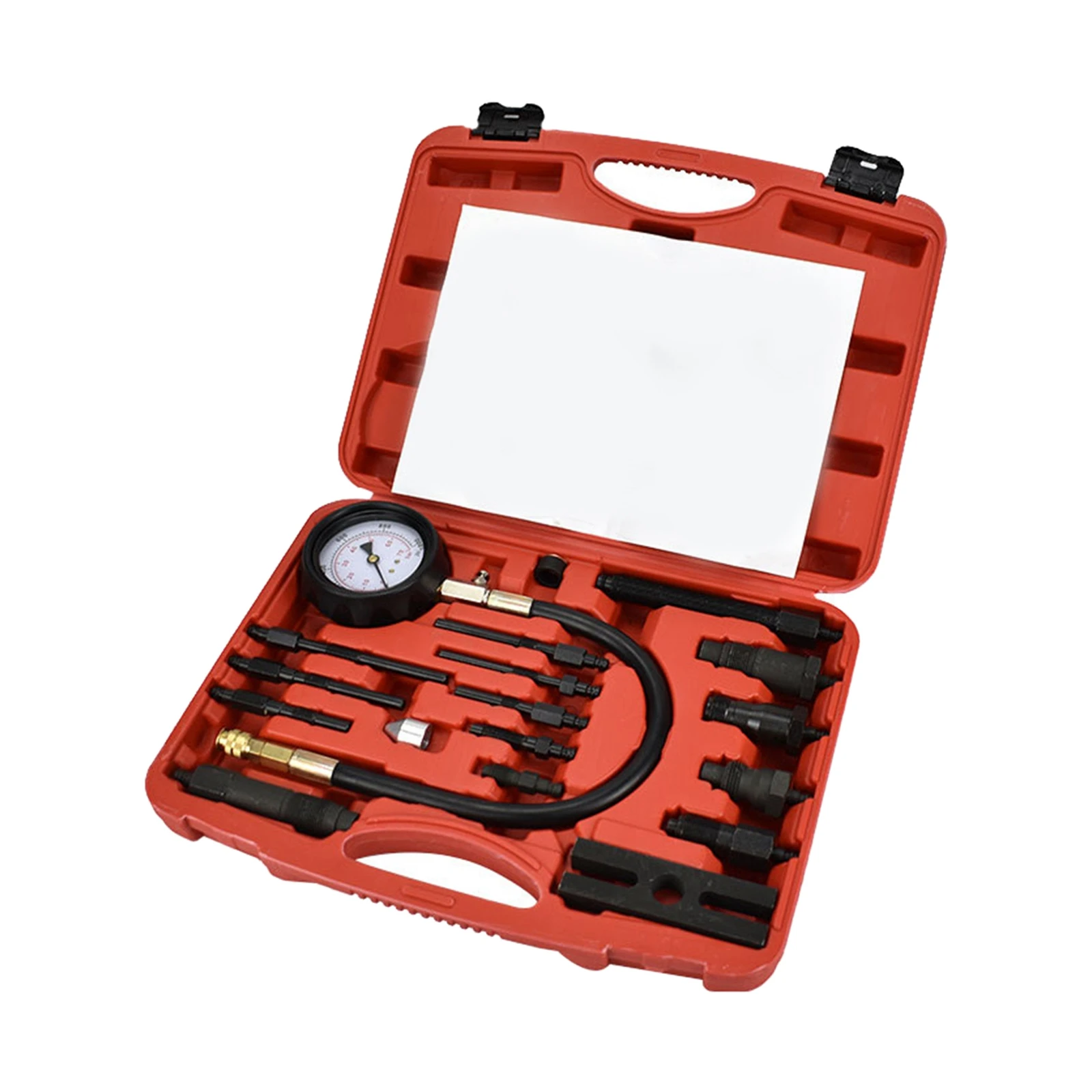 17 Pieces Diesel Engine Cylinder Compression Tester Tool Widely Application Automotive Compressor Tester 0 to 70 bar 17 Piece