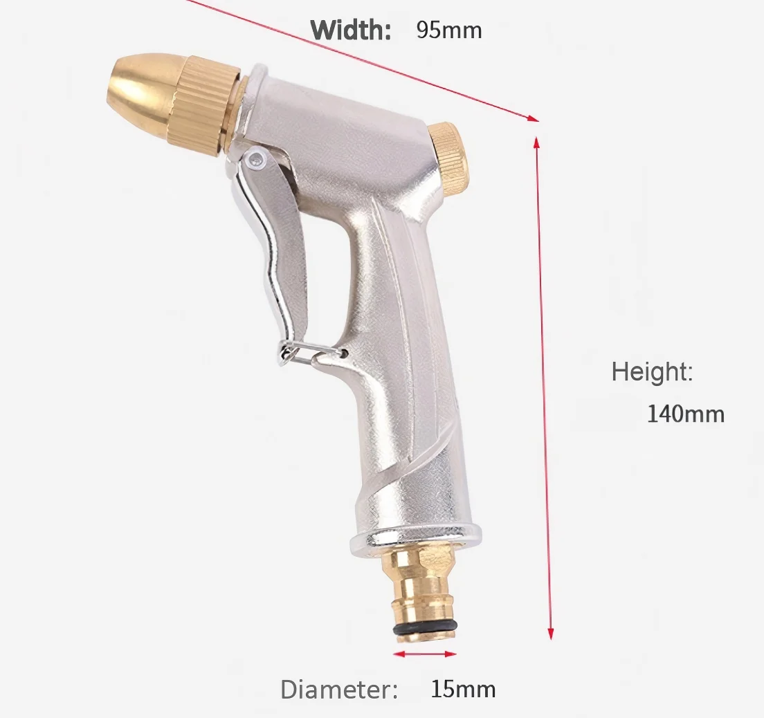 High Pressure Water Spray Gun Metal Brass Nozzle Garden Hose Pipe Lawn Car Wash Sprayer Sprinkler Car Wash Tool Water Guns