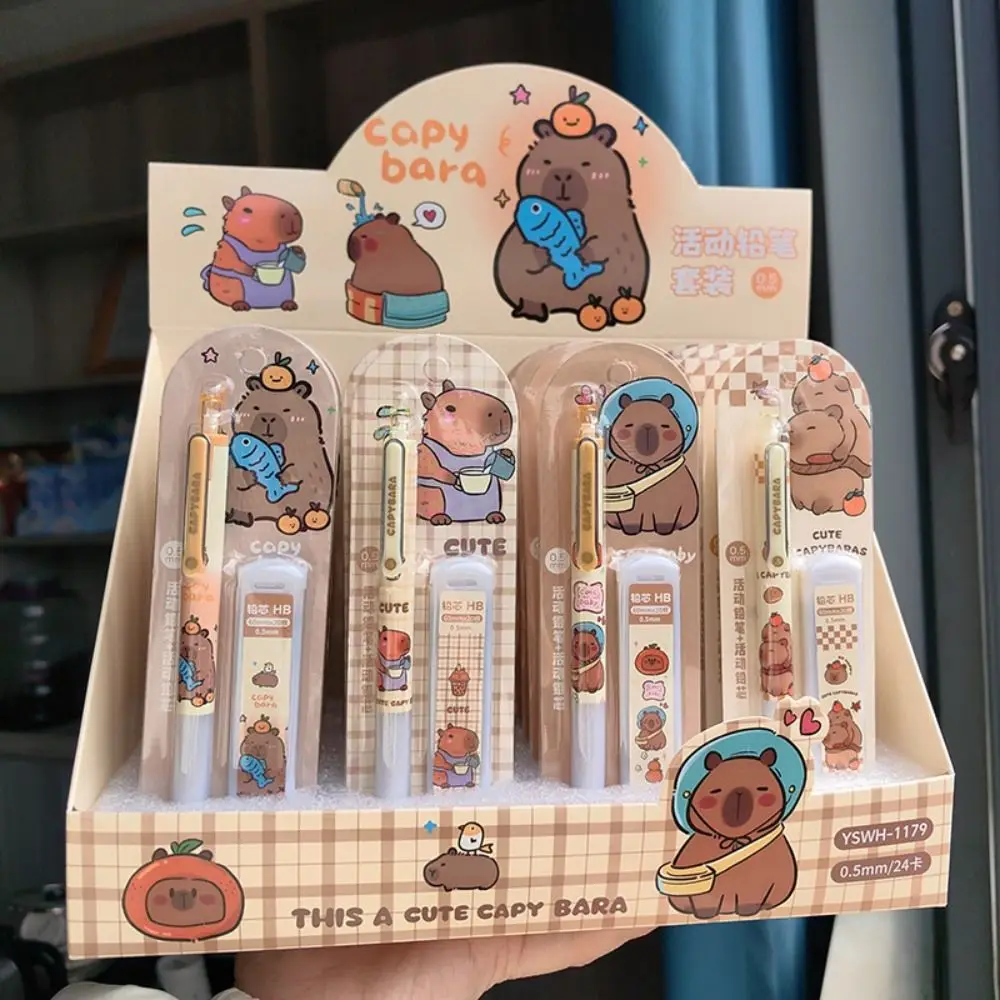อุปกรณ์โรงเรียน Capybara ดินสอวาดสัตว์ดินสออัตโนมัติ Kawaii Sketch ขับเคลื่อนดินสอชุดเครื่องเขียน