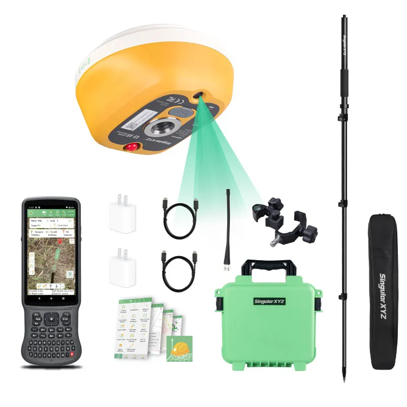 SingularXYZ L1 AR RTK GPS AR Stakeout 60° Tilt IMU 15km UHF Radio Professional Survey Equipment Gnss Receiver Base And Rover