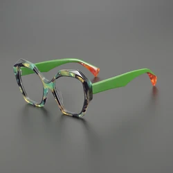 Acetate irregular frames Men's and women's high quality optical frames color matching luxury brand makes prescription glasses