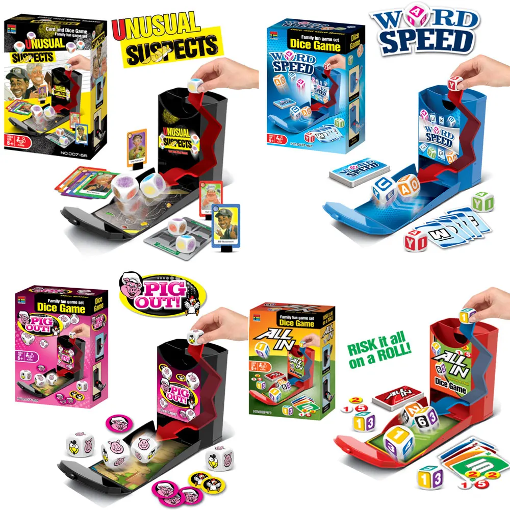 

New READY ROLL BINGO GAME Pig Chicken Alphabet Number Dice Games Friends Family Party Interactive Desktop Puzzle Card Game Toy