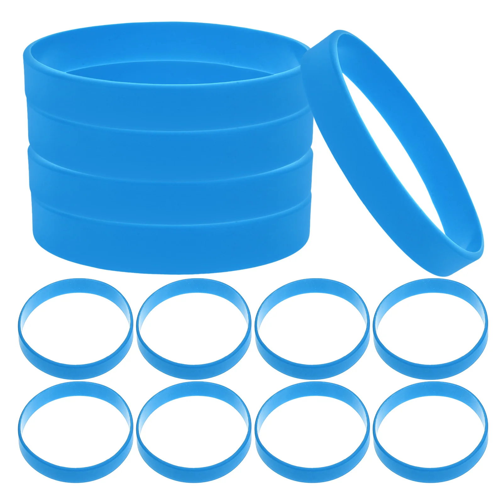 

50Pcs Unisex Stretch Silicone Wristbands Comfortable Elastic Bracelets Bulk Colored Bands for Party Music Festival