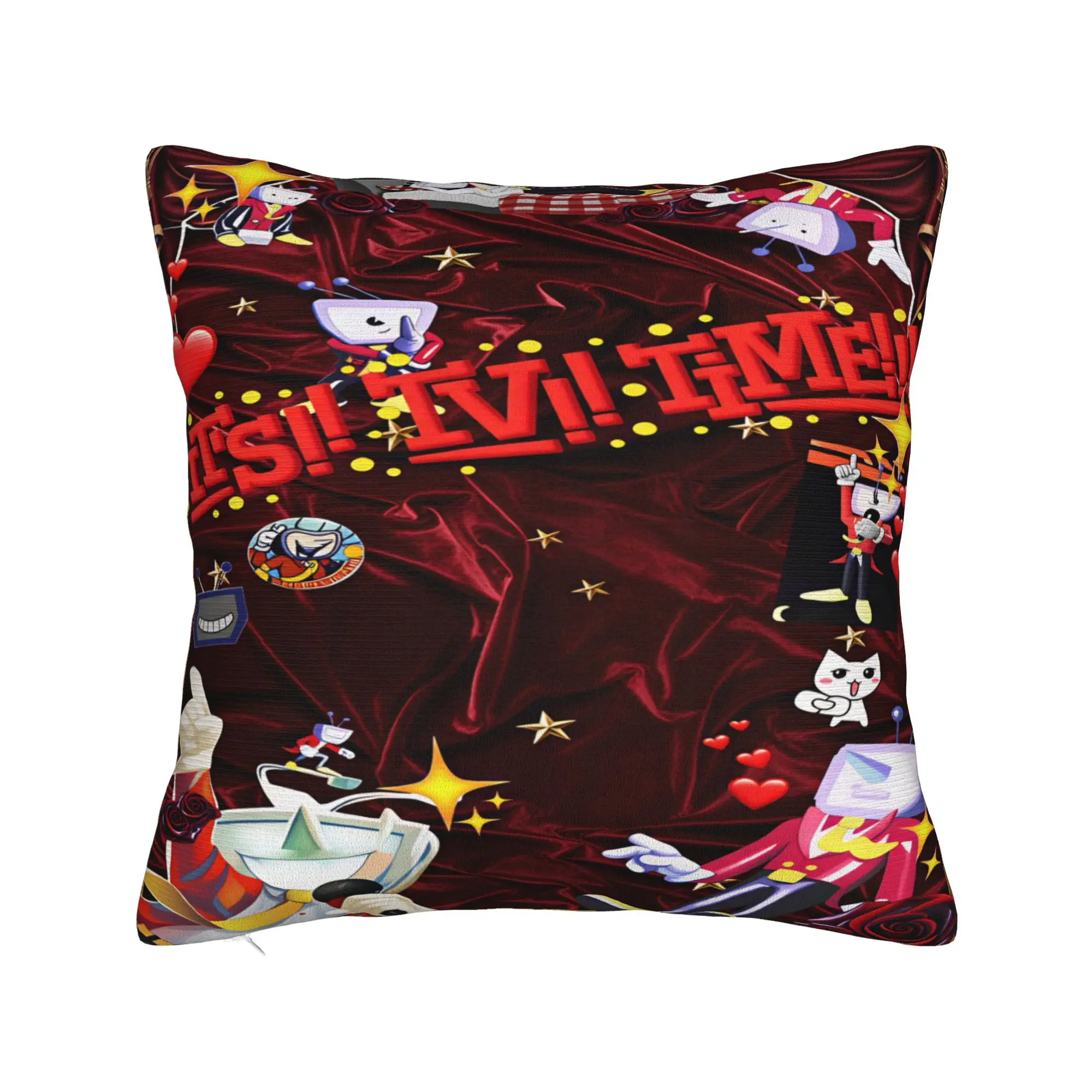 Deltarune Red Curtain Romantic TV Man Pillow Case  Vintage Pillow Cover Soft Pillowcases For Couch Sofa Bedroom