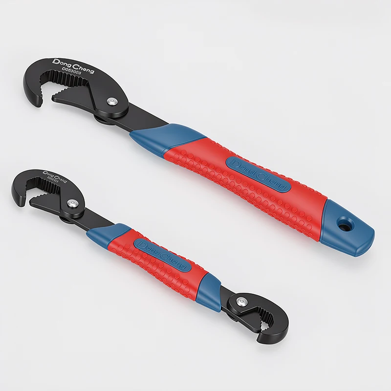 6-22mm/22-32mm Triple-Tooth Wrench, High Carbon Steel, TPR Anti-Slip Handle, Auto-Fit for Nuts & Pipes, Heavy Duty Hand Tool