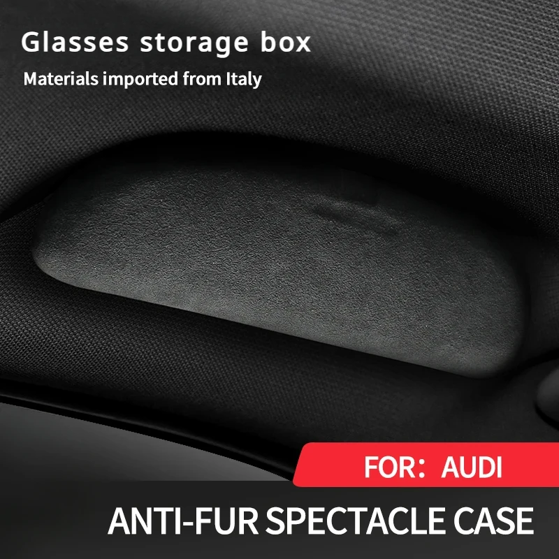 Car Glasses Case Sunglasses Storage Box for Audi A4 A3 A6 A8 A5 Q3 Q5 Q7 Q8 Glasses Holder Suede Leather Car Interior Accessory