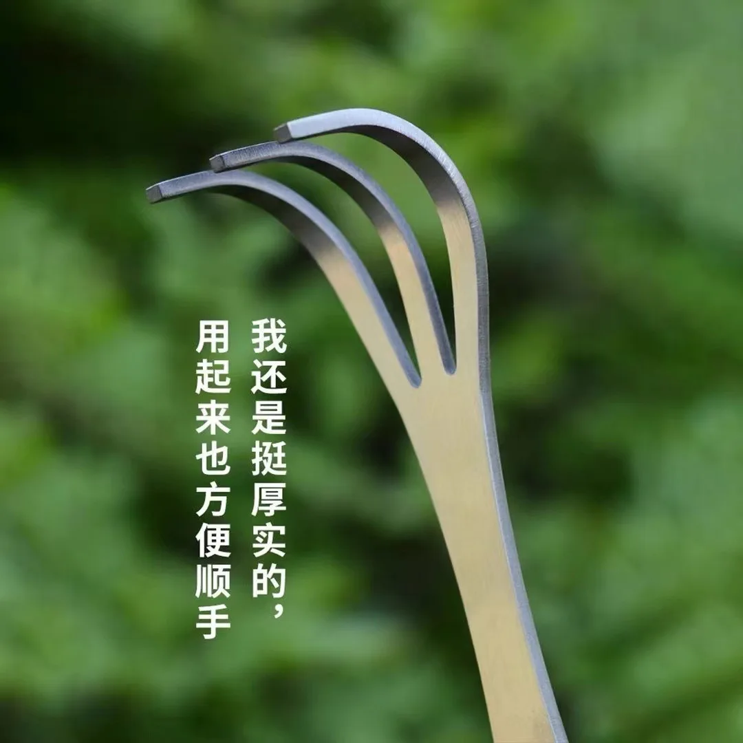 Stainless Steel Hand Rake Compacted Soil Stainless Steel Bonsai Rake Household Handmade Bonsai Making Tools Loosen Soil