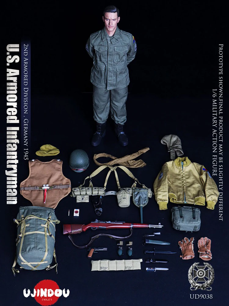 UJINDOU UD9038 1/6 US Armored Infantryman Actionfigurensammlung, statisches Militärgewehrmodell, Ornament, 30,5 cm, männliches Soldatenmodell