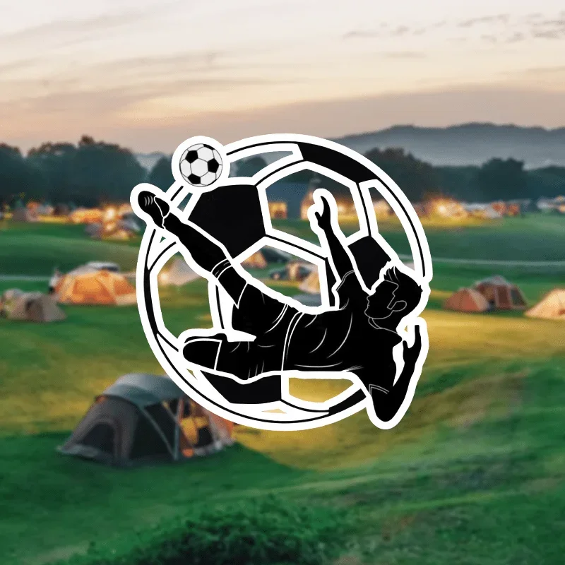 

1PC Trendy Soccer Action Sticker, Black Silhouette Decal Ideal for Car Windows, Backpacks & Sports - Related Crafts