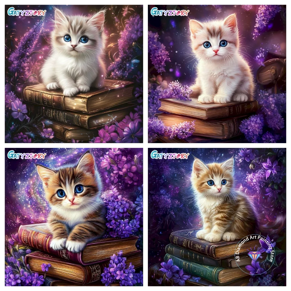 

Cat Animal AB Diamond Painting Kit Square Round Diamond 5D DIY Cross Embroidery Handmade Art Adult Exquisite Gift Home Decor