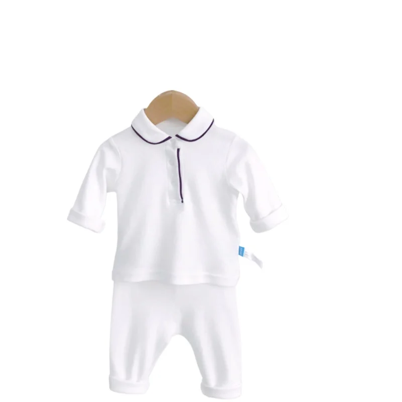 

2024 Children's Top and Bottom Clothes Set 2 Pcs for Baby Boys Matching Infants Polo T-shirt+ Long Pants Kids Loungewear Outfit