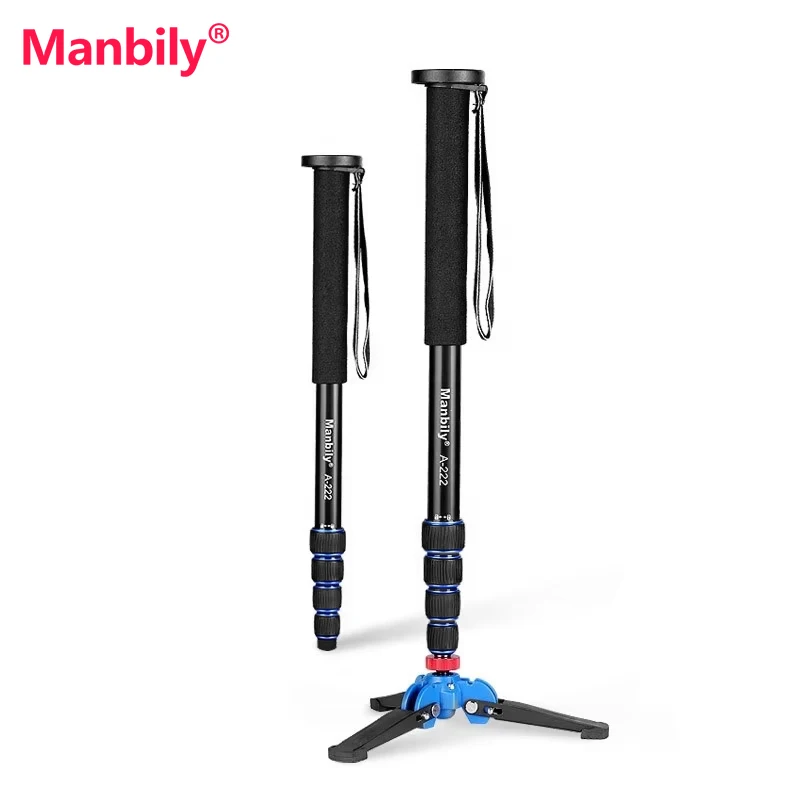 Manbily A-222 Aluminum Alloy Outdoor Monopod Portable for Canon Nikon DSLR Gopro Stand 5 Sections Extend 5KG Load