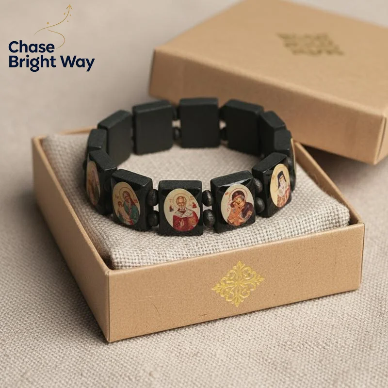 Natural Wooden  Rosary Bracelet Handmade Religious Jewelry for Men Women  Prayer Meets Faith