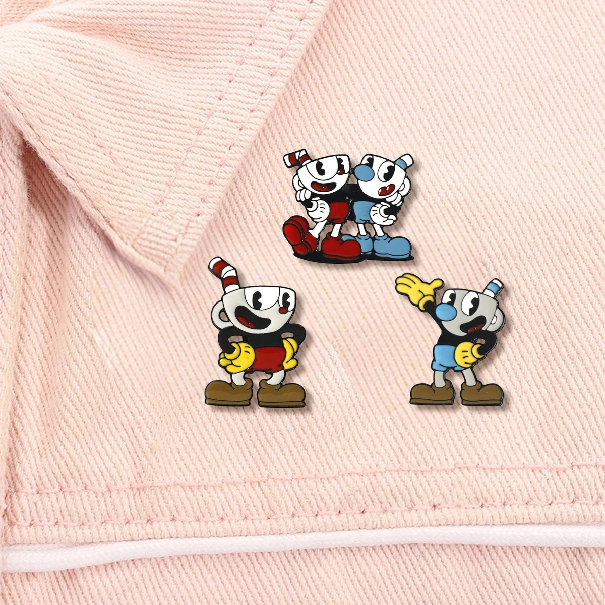 Cartoon Anime Teacup Head Enamel Brooch Cute Funny Lapel Coat Pin Backpack Hat Metal Badge Cosplay Jewelry Accessories Gift image 6
