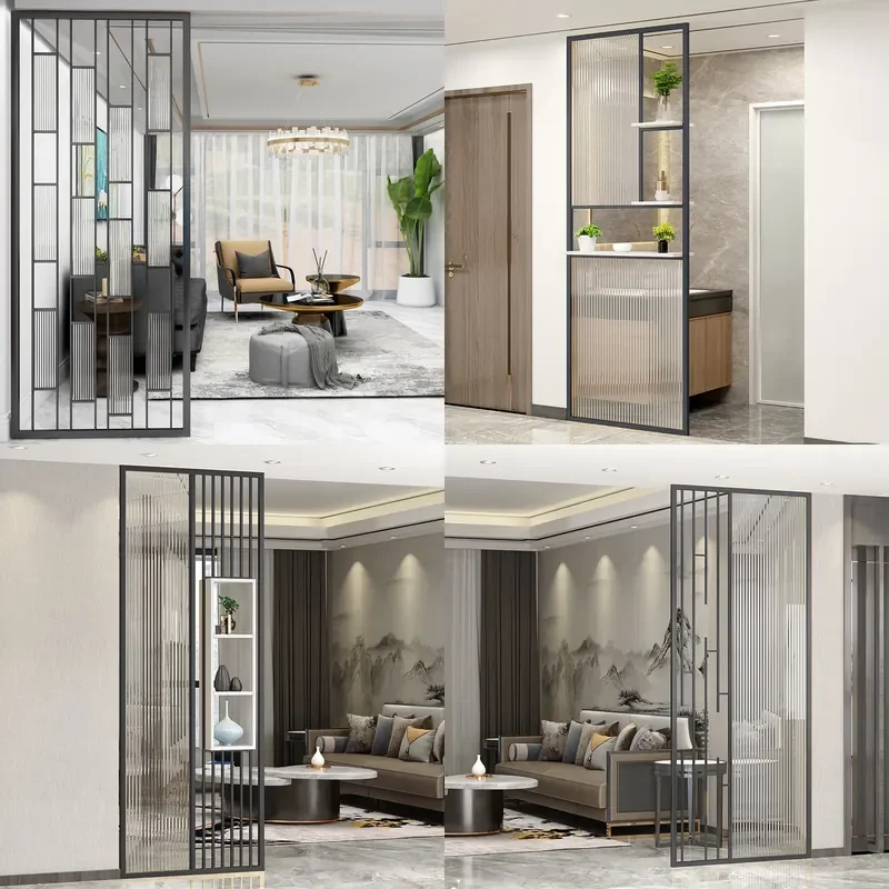 For Iron Changhong Glass Screen Hollow Light Luxury Decoration Entrance Office Living Room Home Partition