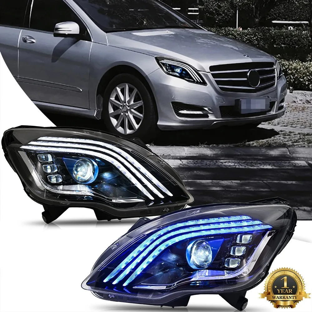 

1 комплект для 2010-2017 BENZ W251 R350 R-класса, передние фары в сборе, пара светодиодных фар в сборе, указатель поворота, передние фары