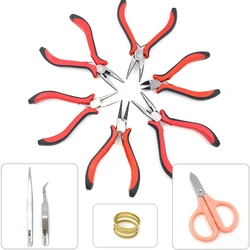 1PCS Mini Metal Diagonal Pliers Round Bent Needle Nose Cutter For Jewelry Making Handcraft Beading Insulated Plier Hand Tool