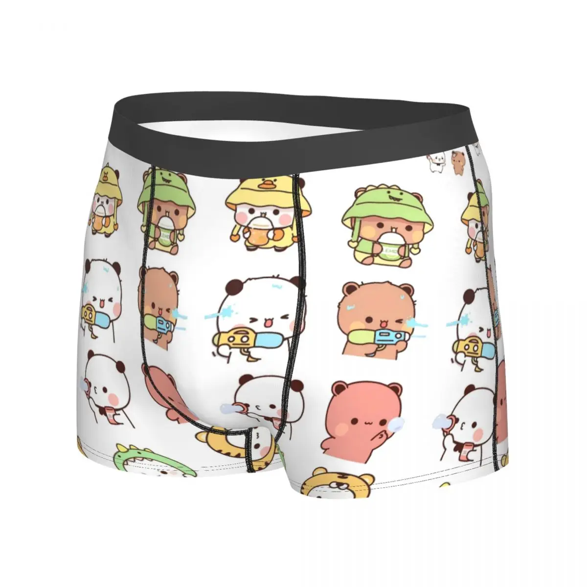 Bubu Dudu لطيف الكرتون الدب شخصية الملابس الداخلية Kawaii الباندا طباعة سراويل بوكسر ترينكي الرجال سراويل تمتد الملاكم موجز الحاضر #2