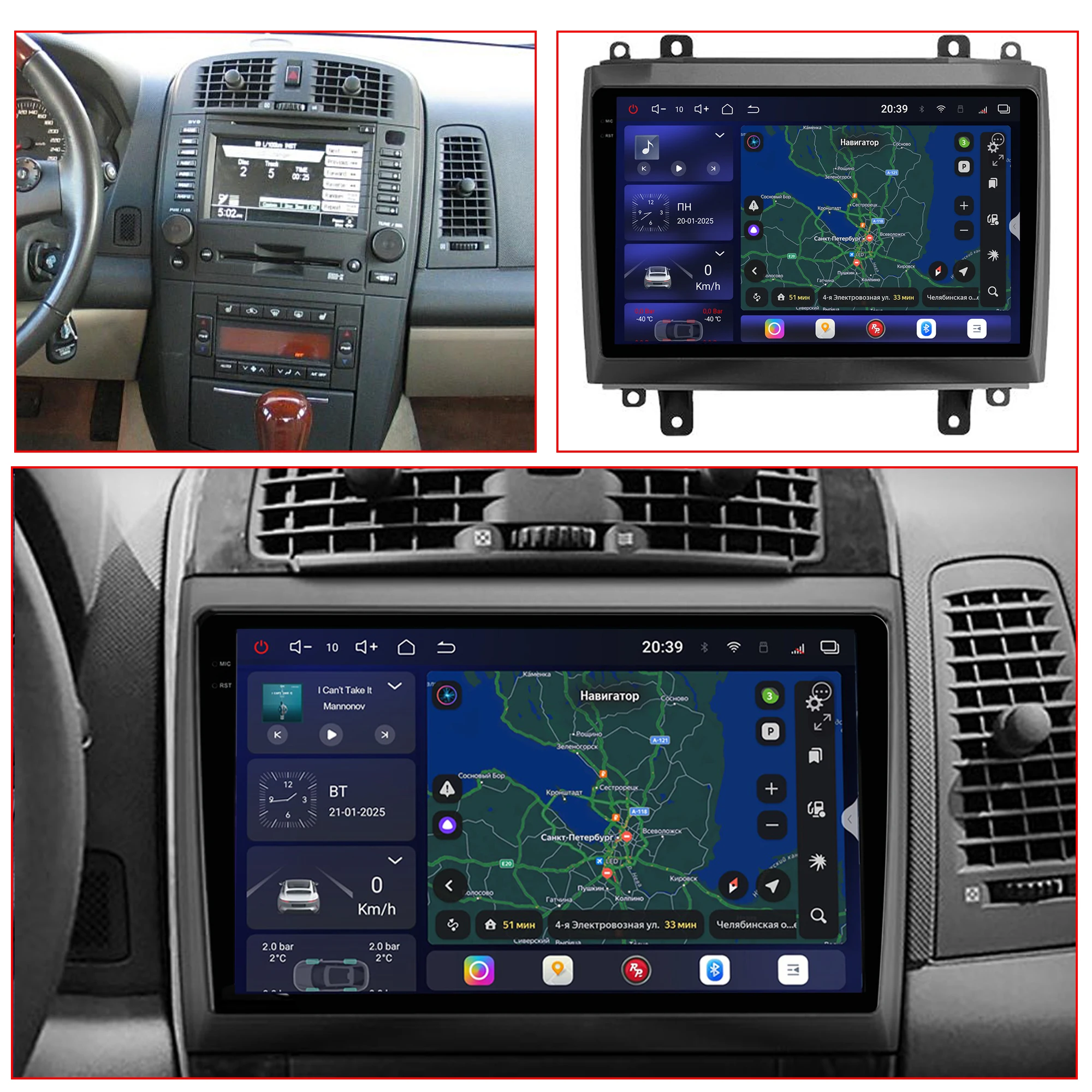 2K redpower 850 CRYSTAL car radio for Cadillac CTS 2002 - 2007 SRX 2003 - 2009 Android Car DVD Player 2Din  Audio Video