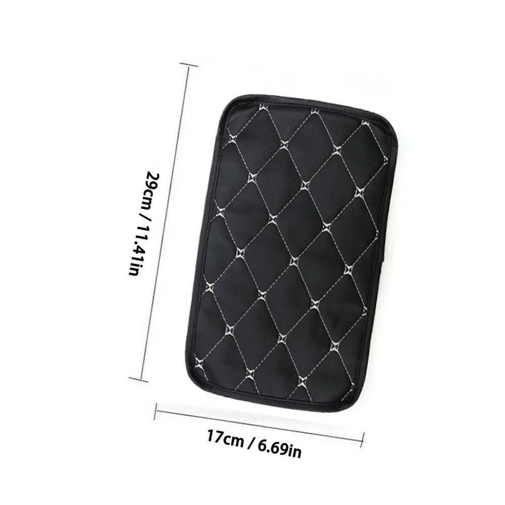Auto Armrest Pad Cover For Center Console Box Made Of Scratch Resistant PU Leather With Flexible Sponge Cushion Layer