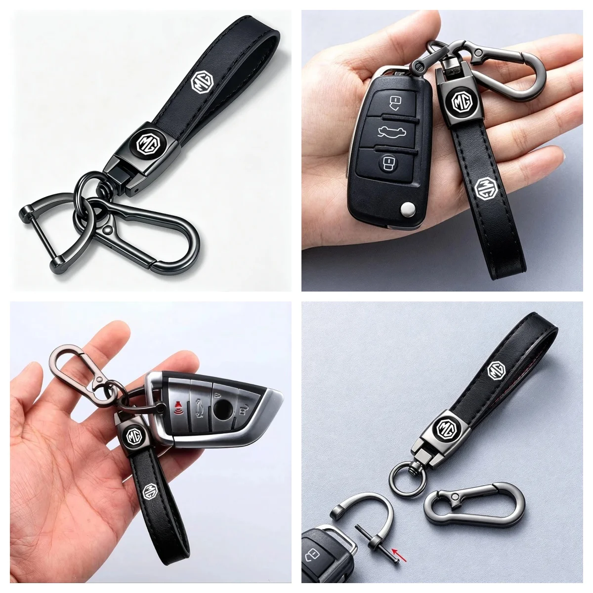 Morris Garages Cowhide Key Chain Gift Auto Accessory Fit MG ZS EV HS EHS PHEV MG3 MG4 MG5 MG6 MG7 GT ZR RX5 RX8 ONE Cyberster