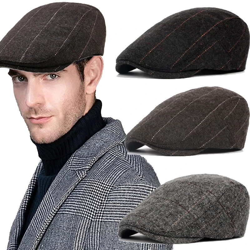 Men Berets Painter Cap Spring Winter Berets Hat For Men Women Retro England Hat Visors Peaked Cap Solid Duckbill Hat