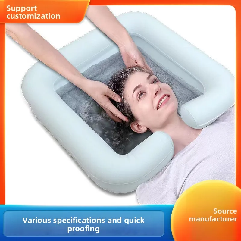 

Inflatable Portable Bedside Wash Basin for Head Washing Foldable Care Basin for Bedridden Elderly and Pregnant Women