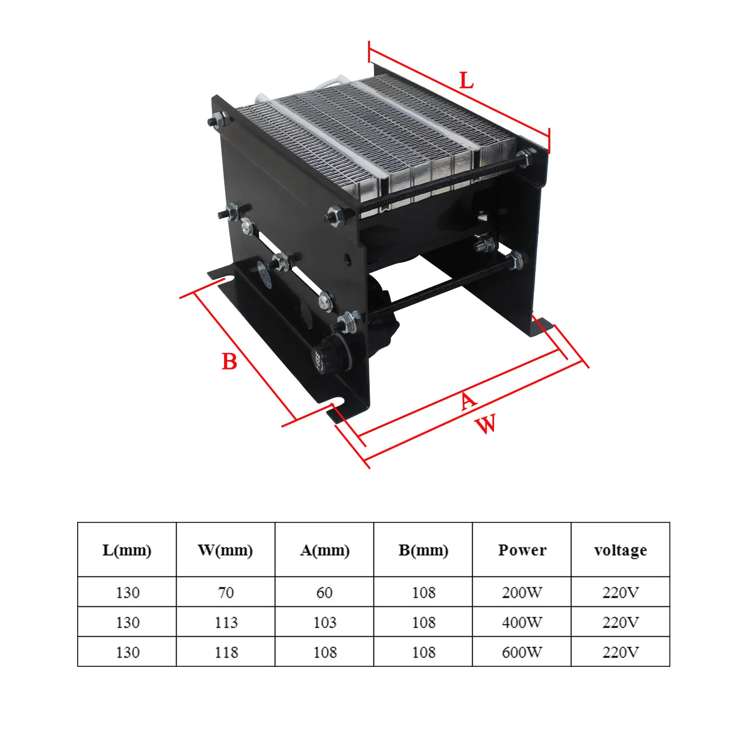 

PTC fan heater incubator heater Thermostatic Electric heater AC220-230V 200-600W
