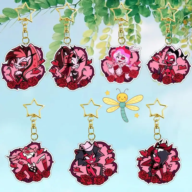 Acrylic Keychain for Helluva Boss Millie Moxxie Fizzarolli Blitzo Stolas Loona Octavia Anime Acrylic Student Backpack Pendant