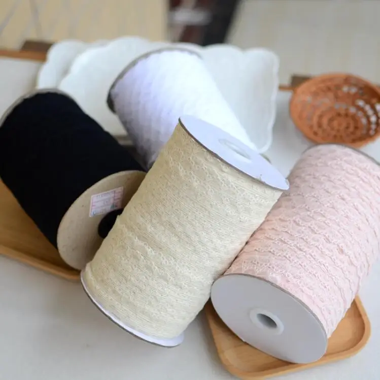 Adornos lisos para manualidades, adornos de 10 metros, blanco, rosa, Beige, diseño de flores huecas, bonitos adornos de encaje, vestido de novia de boda, costura artesanal, 1cm