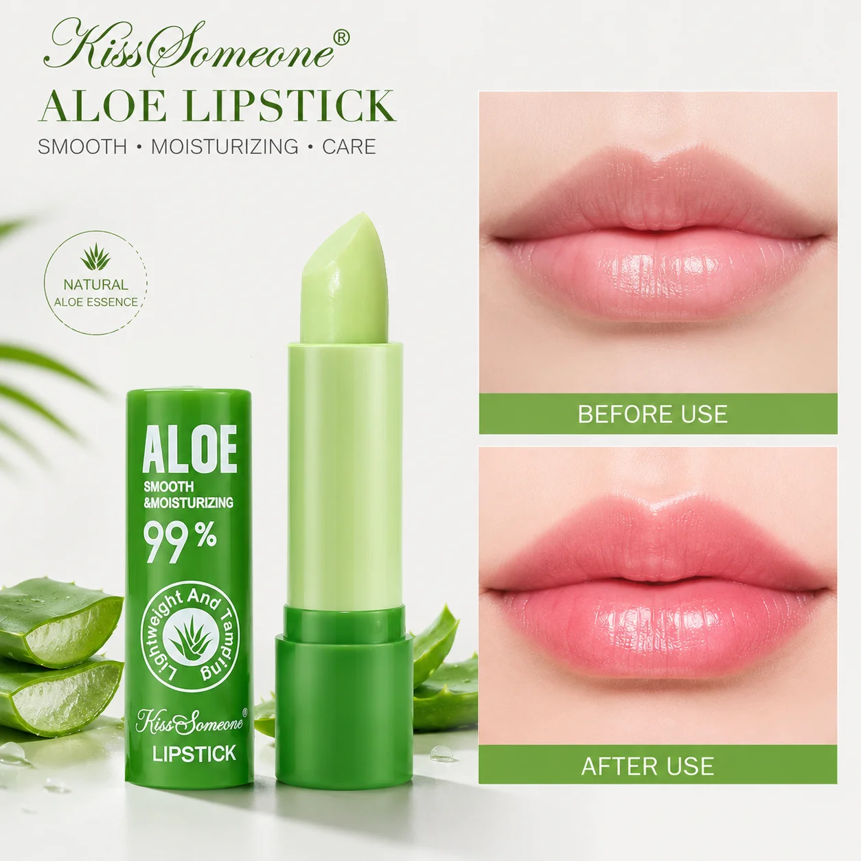12-Piece Aloe Vera Lip Balm Set, Long-Lasting Moisturizing, Non-Stick, Waterproof, Color-Changing Jelly Lipstick Containing Plan