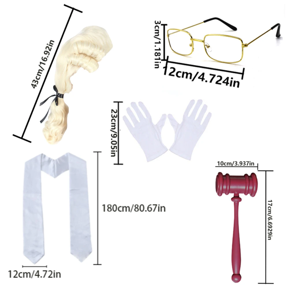 Costumes de juge de la série de costumes de personnages PESENAR, adaptés aux costumes de festival d'Halloween et aux costumes de personnages de fête de festival