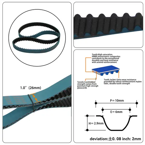 Racing Timing Belt for Honda Civic Si 1996-2000 Del Sol VTEC 1994-1997 B16A B16A2 B16A3 10 best sales civic b16a2 - №2
