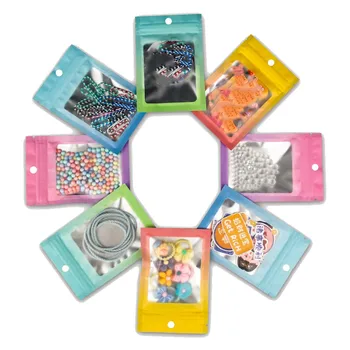 50 ชิ้นGradientกระเป๋าResealable Mylarกระเป๋าซิปสําหรับเก็บอาหารเครื่องประดับขนาดเล็กธุรกิจขายบรรจุภัณฑ์อุปกรณ์