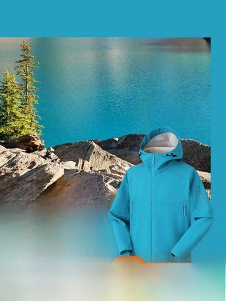 Thickened Fleece 3D Stereo Cutting Outdoor Three-proof Anti-wind Waterproof Unisex Hooded Soft  Jacket Standard Fit Long...
