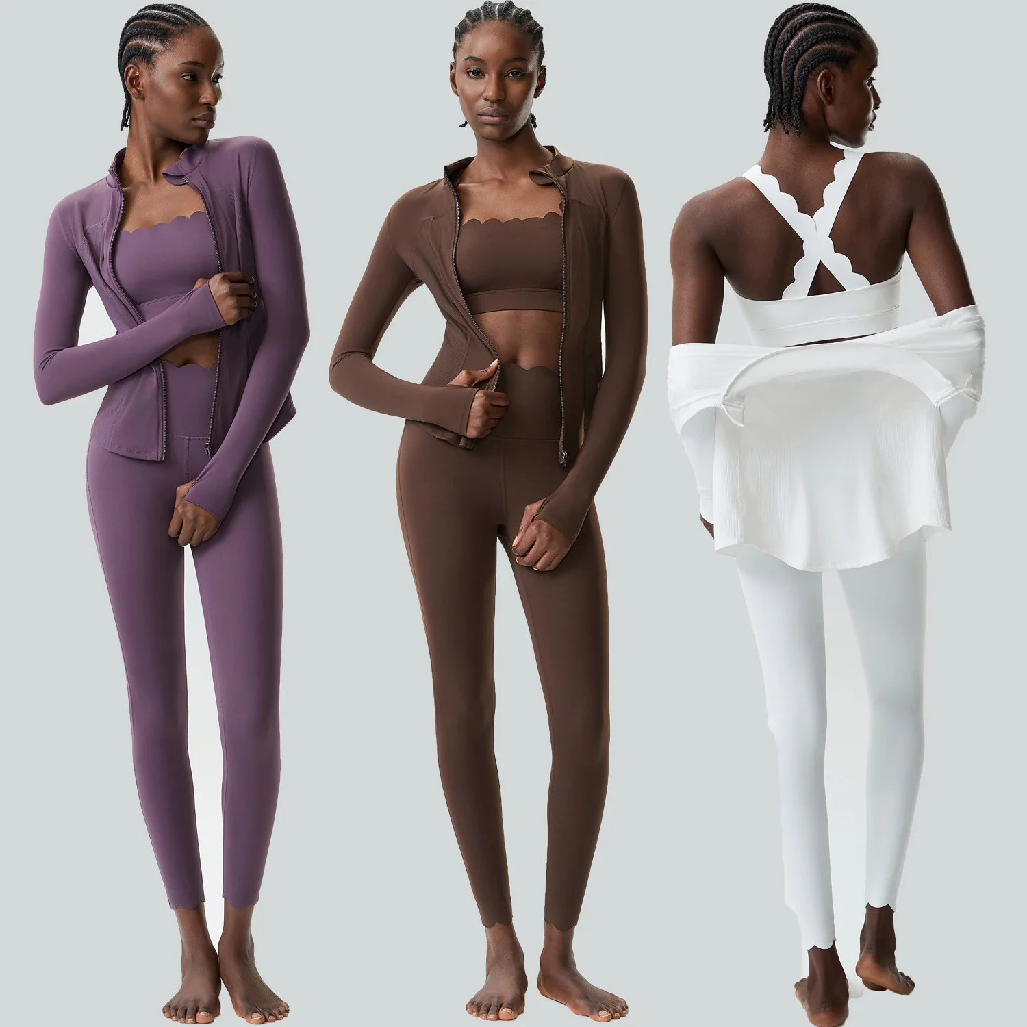 Maxdutti Tight Yoga Suit Set Women's Plus Size Elastic Quick Drying Sports Fitness Suit Set Three Piece Set