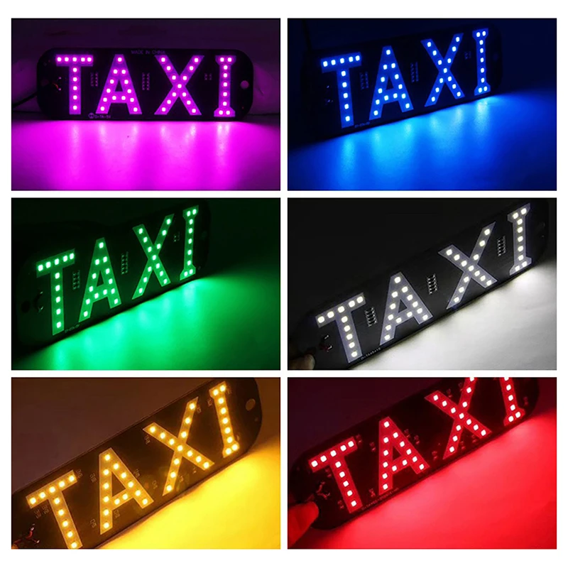 USB LED Taxi Signal Light TAXI Logo Lamp Cab Panel Indicator Light Auto Decoration Lamp Easy Install Cab Light