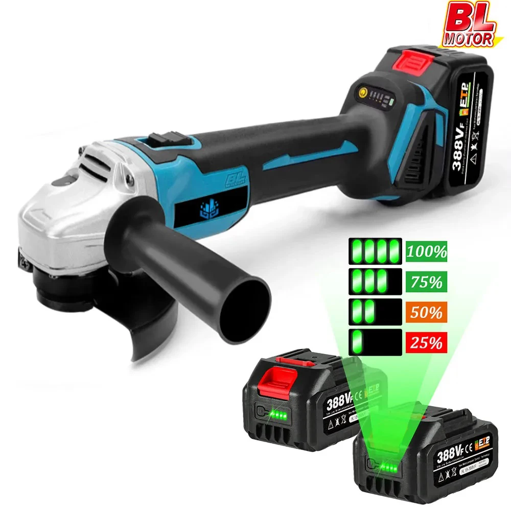 

125MM M14 Brushless Angle Grinder 18V Battery Hand-held Cutting Polishing Power Tool 3rd Speed Regulation for Makita Industrial