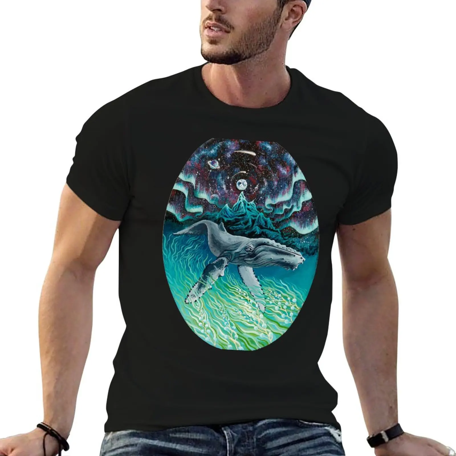 

Whale Northern Lights T-Shirt t shirt man luxury t shirts designer T-Shirt
