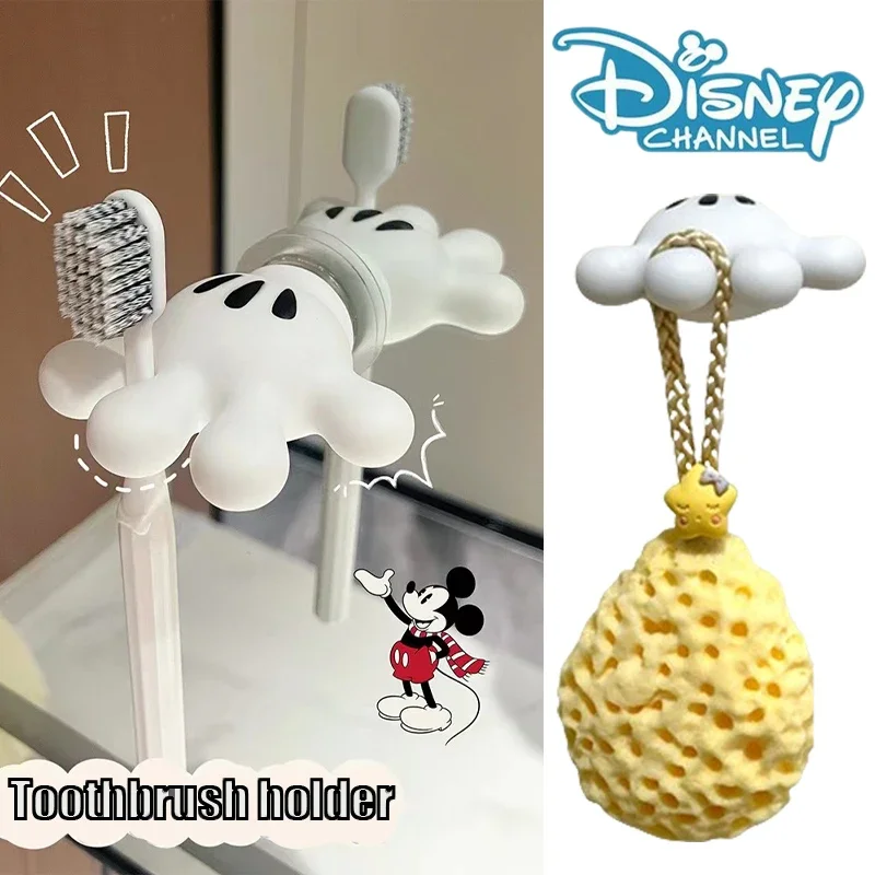 Disney Mickey Mouse Toothbrush Holder Cartoon Anime Electric Toothbrush Stand PVC Suction Cup Bathroom Storage Accessories Tool