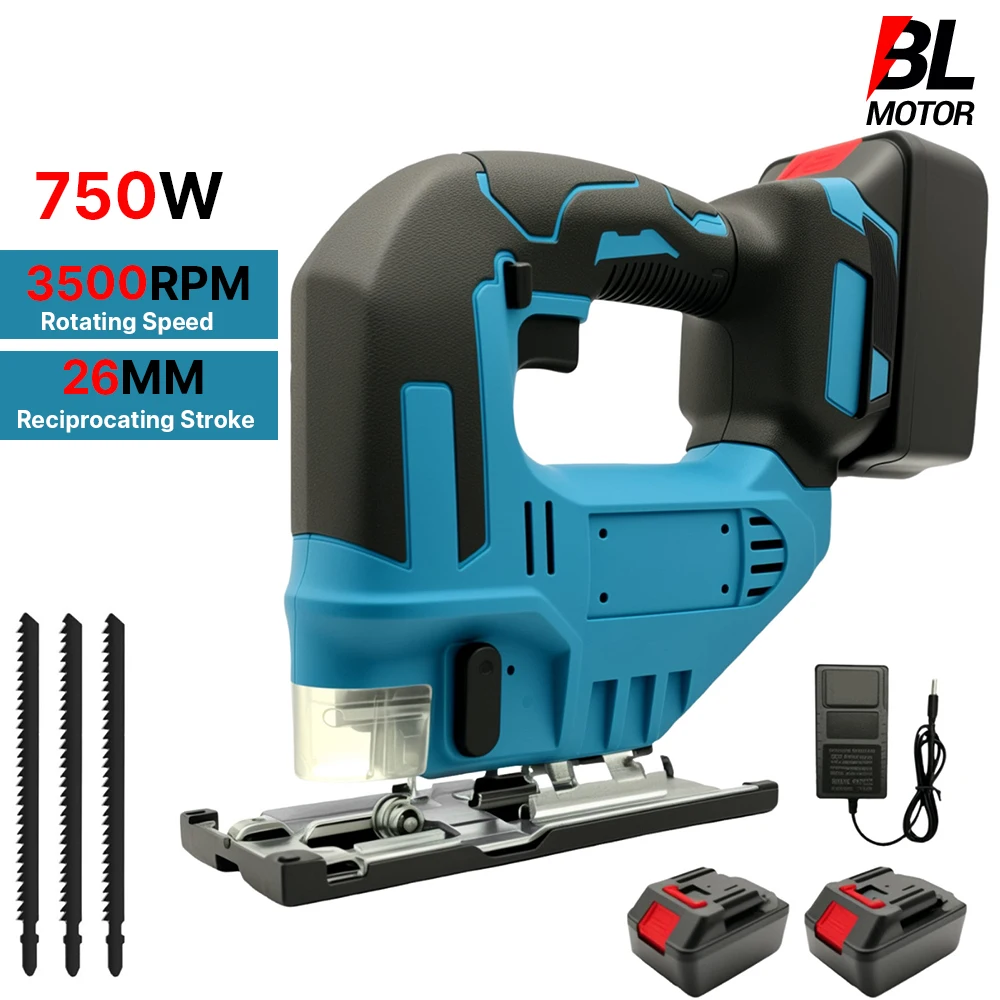 Seghetto alternativo elettrico senza spazzole da 26mm 3500 giri/min 750W Strumento portatile multifunzione per la lavorazione del legno per Makita 18V Batteria pin