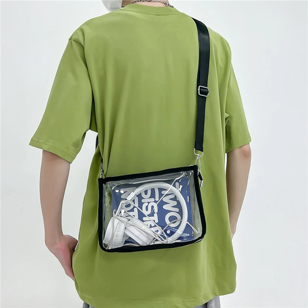

Женская сумка через плечо, повседневная прозрачная дорожная сумка, сумка-шоппер с застежкой-молнией, регулируемые плечевые ремни, милые сумки для денег, сумка для девочек