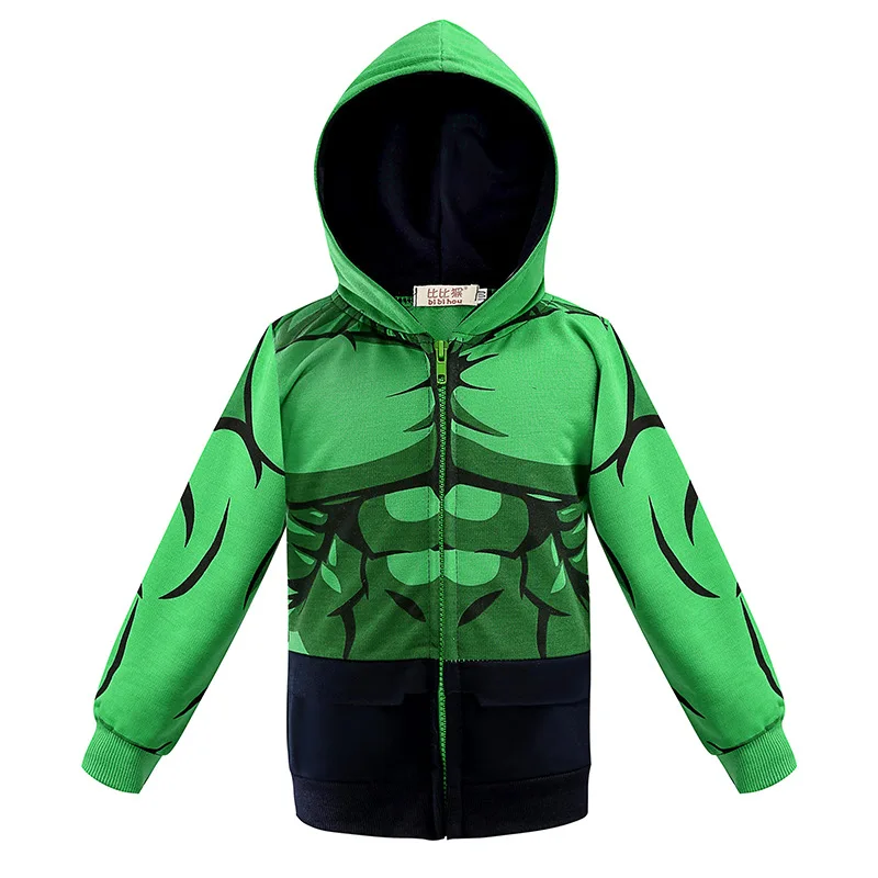 Spring Autumn Boys Coats Marvel Avengers Iron Man Spiderman Hooded Boy Jacket Children Warm Outerwear Kids Clothes