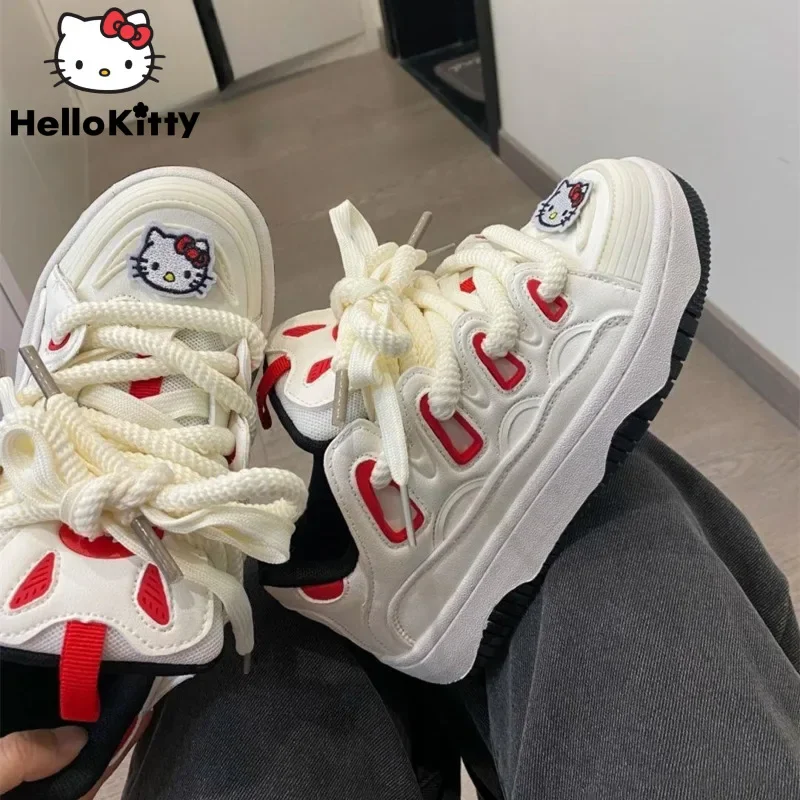 Sanrio Hello Kitty Sneakers Cute Fashion Comfortable Leisure Sports Shoes Winter New Wear-resisting Non-slip Student Board Shoes