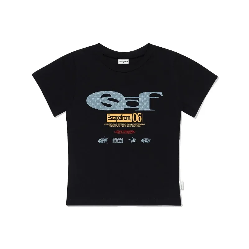 2025 ฤดูร้อนใหม่ตัวอักษรหวานแขนสั้นเสื้อยืดY2kเกาหลีRetro Casualแฟชั่นHarajukuคู่Streetเสื้อลําลอง