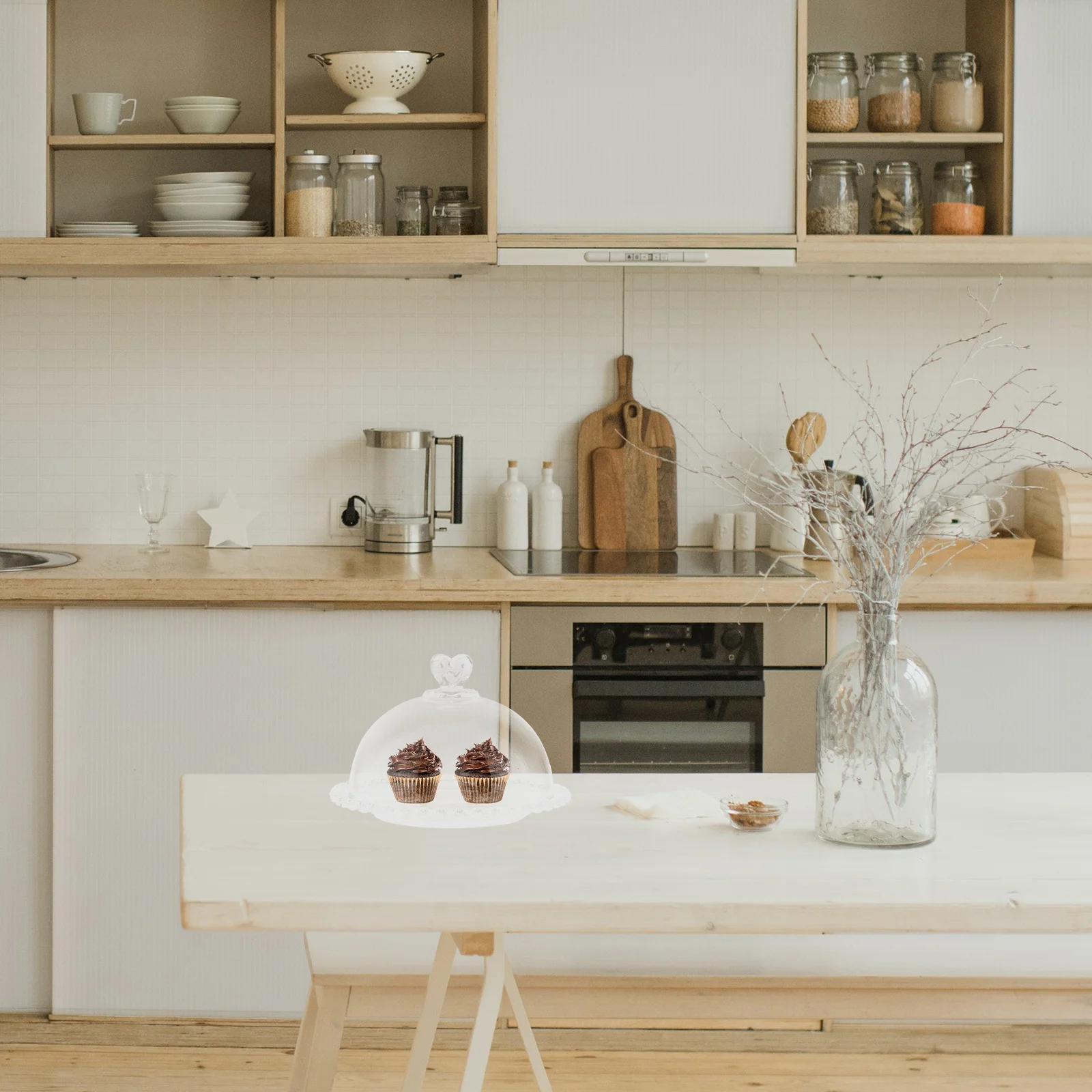 

1Set Transparent Protective Cake Cover Food Storage Tray Handle Dust Lid Decorative Dessert Dish Kitchen Supply Food Serving